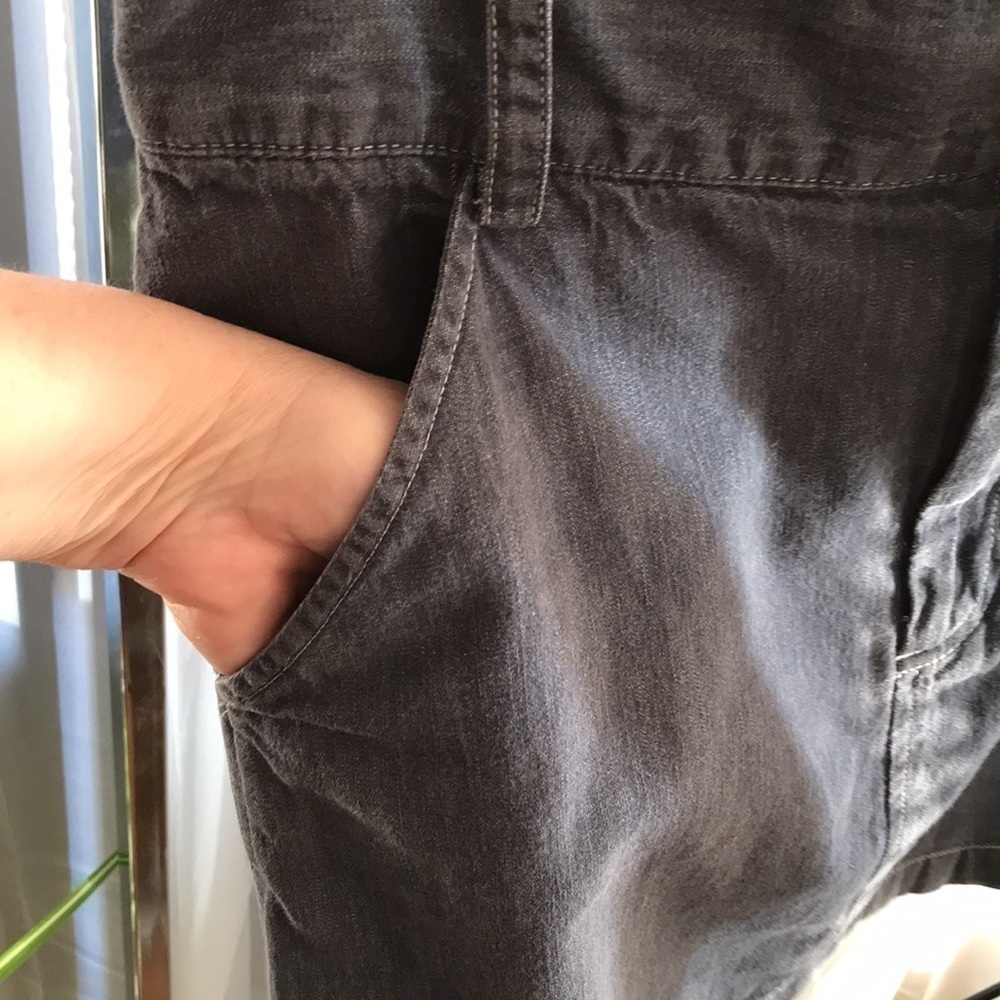 BANANA REPUBLIC Denim Mini Skirt Waistband Belt Loops Zip Front Slip Pockets—6 - Picture 12 of 16